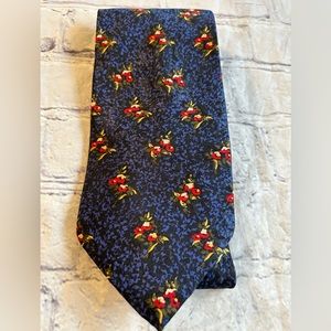 CHRISTIAN DIOR MONSIEUR MENS BLUE FLORAL VINTAGE POLYESTER TIE